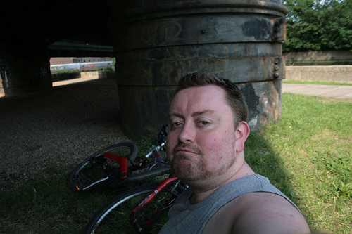 Me an my bike under the District Line