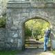 Posing by an old-fashioned gate in a charming Dartmoor village.